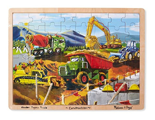 Melissa & Doug Construction Vehicles Rompecabezas De Madera