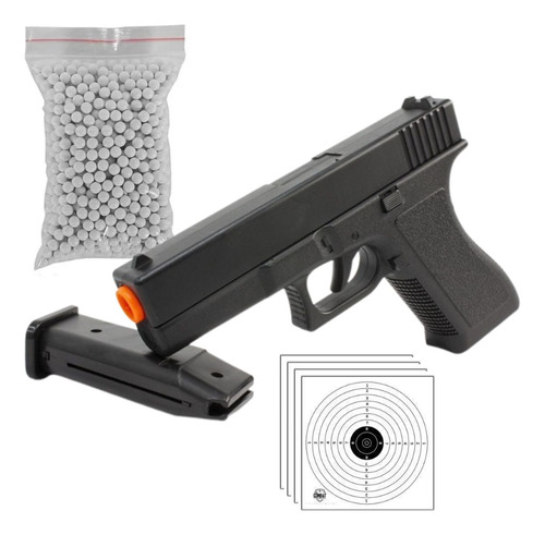 Pistola Airsoft Spring Gk-v307 + Bbs 300 0,12g + 4 Alvos