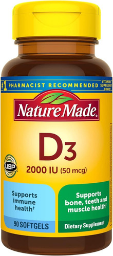 Vitamina D3 2000 Iu Nature Made 90 Softgel