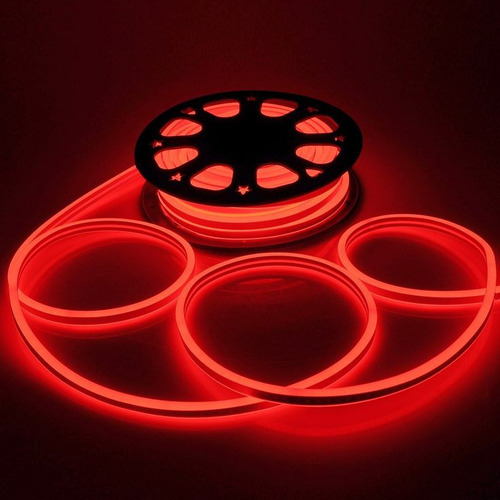 Tira Manguera Luz Led Flexible Neon Exterior 50mts Rojo Veoquiero