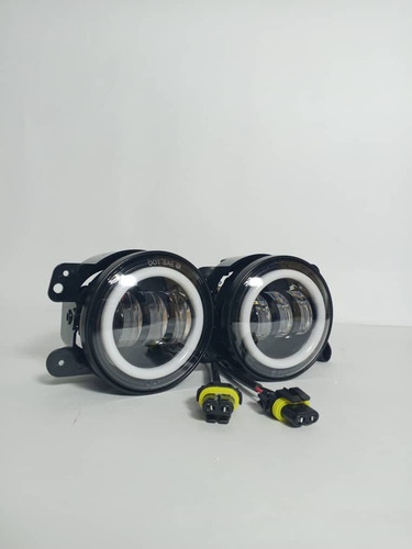 Faros 4 Antiniebla Luz Blanco Ojo De Angel Bicolor