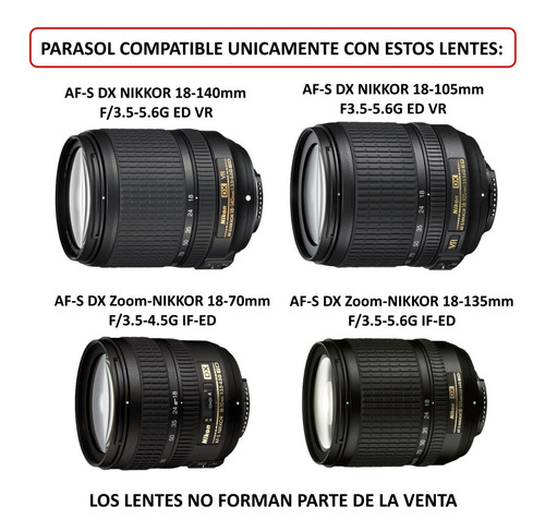 Imagen 2 de 7 de Parasol Para Nikon Hb-32 Para 18-140 18-70 18-105 18-135