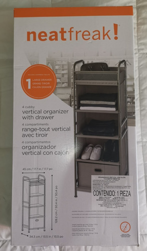 Estante Organizador Vertical Cajon 4 Compartimento Neatfreak