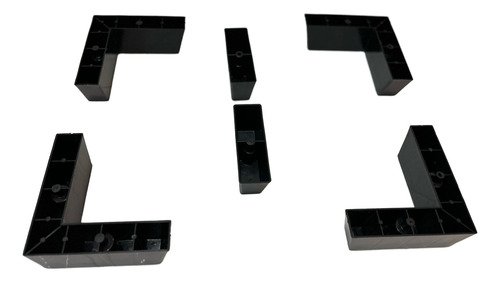 Pé P/ Cama Box/baú, Sofá Mod. Cantoneira Plás. Preto Kit 4x2