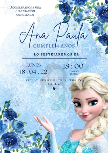 Invitación Digital Personalizada Para Whatsapp Elsa Fozen