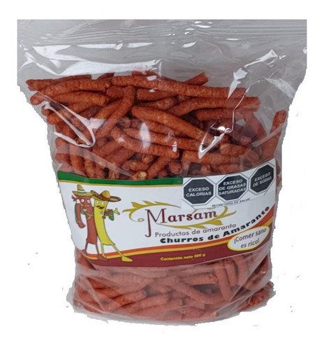 Imagen 2 de 6 de Churritos De Amaranto Marsam Varios Sabores 500 Gr Pack De 3