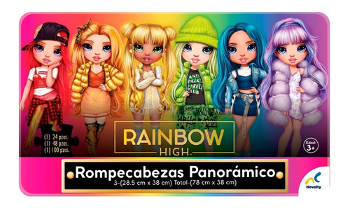 Novelty Rompecabezas Panorámico 3 En 1 Rainbow High 172 Pzas