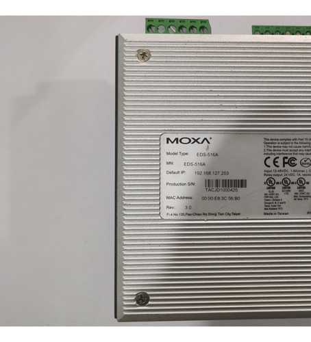 Switch Administrable Moxa 16 Puertos,24 Vdc (Usado)