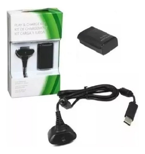Kit Carga Y Juega Para Xbox 360  Bateria 4800 Mah + Cable