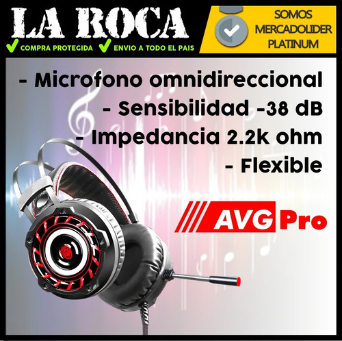 Auricular Led Rgb Gamer Microfono Gaming Xbox Ps4 Pc
