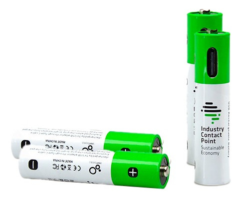 Pilas Recargables Tipo C Aaa 4 Unidades Blanco
