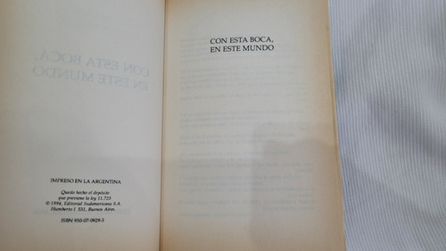 Con Esta Boca En Este Mundo Olga Orozco Sudamericana 1° Ed (Usado)