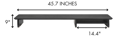 Ive Design Soporte De Monitor De Madera Negro Mate Para Escr