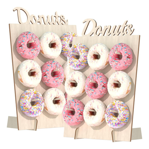 Soporte De Pared Para Donas, 2 Piezas De Soporte De Madera P