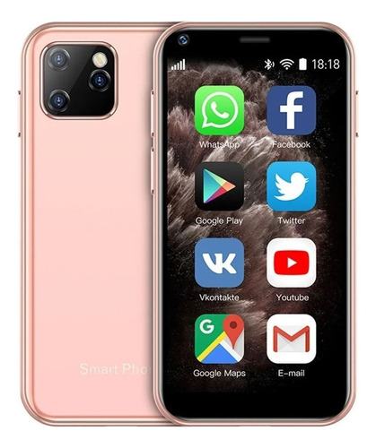 Teléfono Inteligente Android Barato Xs11 2.5 Pulgadas Rosa Ram 1gb Y Rom 8gb