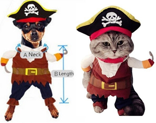 Disfraz Para Mascotas De Pirata Para Perro Y Gato Halloween