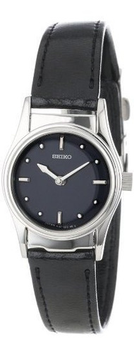 Seiko Swl001 braille Negro De La Mujer Correa De Piel Reloj