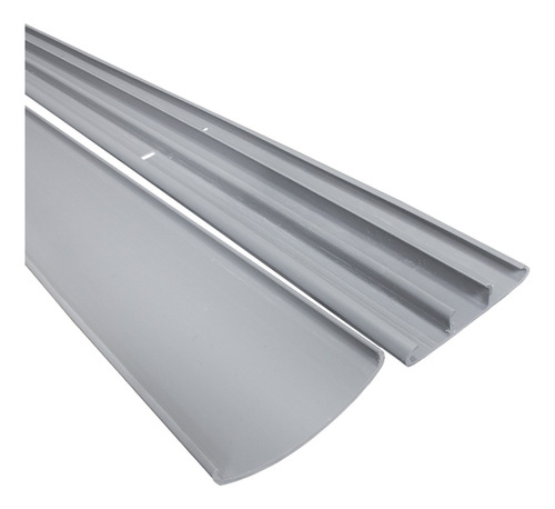 5 Canaletas Piso Cinza 75x17mm 2m Pvc Rígido Fita Hellermann