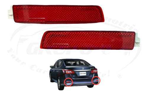 Reflejantes Facia Trasera Nissan Sentra 2013 2014 2015 2016