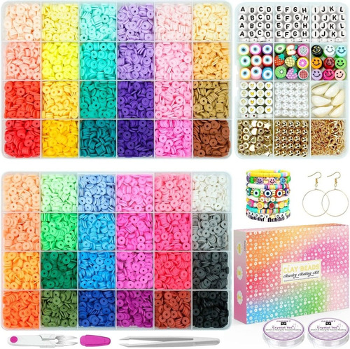 12000 Cuentas Para Pulsera  48 Colores En 3 Cajas