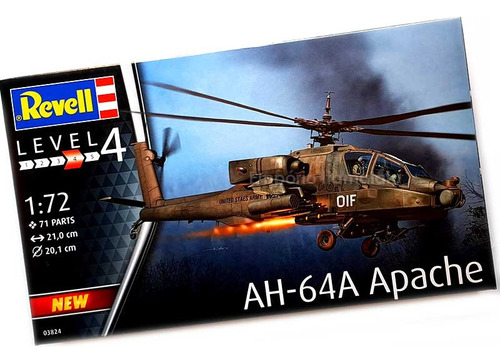 Kit Montar Helicoptero Ah-64a Apache - 1/72