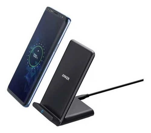Imagen 2 de 9 de Cargador Inalámbrico Stand Qi Anker Powerwave iPhone Android