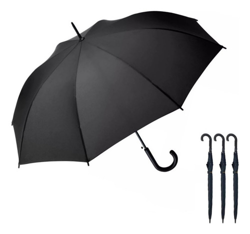 Kit 2 Guarda-chuvas Grande 140cm Reforçado Contra Vento Pret