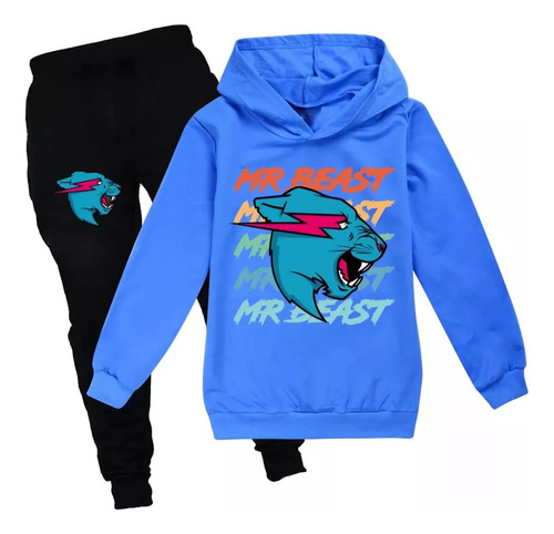 Manga Larga Mr Beast Lightning Cat Para Niños 2023