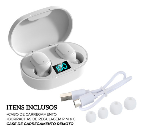 Audífono in-ear inalámbrico In-Ear A6S TGHA6S blanco con luz LED