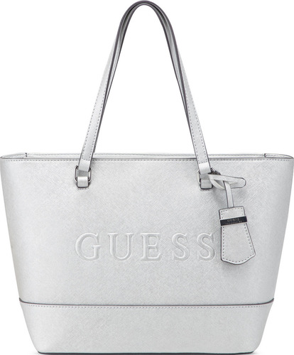 Bolsa Para Mujer Cierre De Cremallera Color Plateado Guess