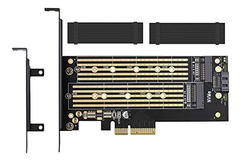 Adaptador Pcie M.2 Dual Para Sata O Pcie Nvme Ssd Con Soluci