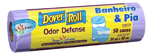 Saco De Lixo Banheiro E Pia Odor Defense Dover Roll 50un