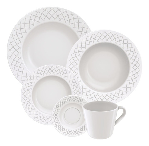 Aparelho De Jantar Porcelana 20 Pecas Ingrid Tramontina