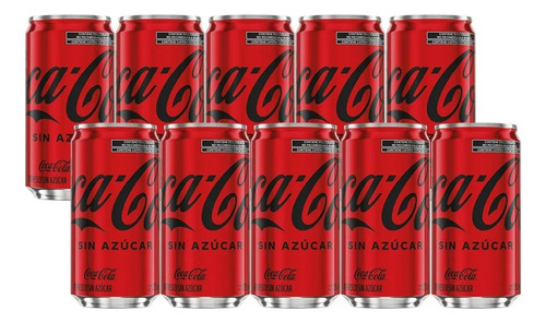 Refresco Coca Cola Sin AzĂșcar Mini Latas 10 Pzs De 235ml C/u