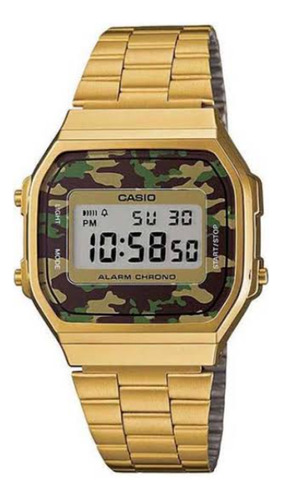 Reloj Casio Digital Vintage Camuflado A168wegc-3df / Dorado