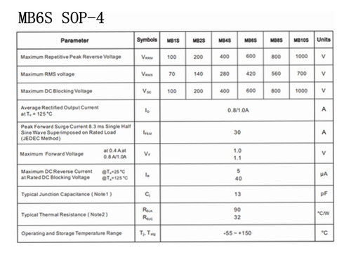 3 Rectificadores De Puente De Diodos Mb6s 600v 0.5a Sop-4