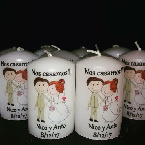 Velas Personalizadas Souvenir Boda Bautismo Comunion