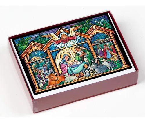 Vidriera Religiosa De Tarjetas De Navidad – 