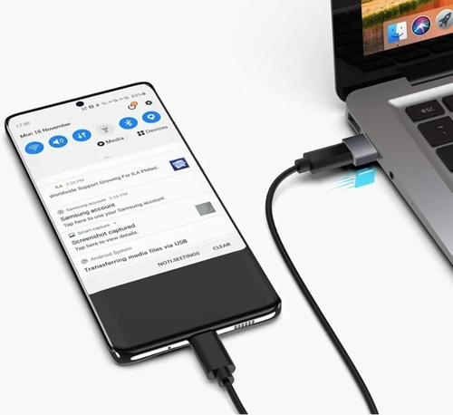 Imagen 3 de 7 de Adaptador Usb C A Usb Macho Carga Y Datos 5gbps High Quality