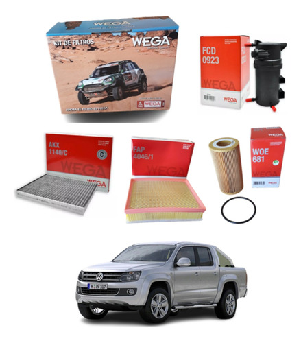 Kit 4 Filtros Vw Amarok 3.0 V6 2018 Al 2024