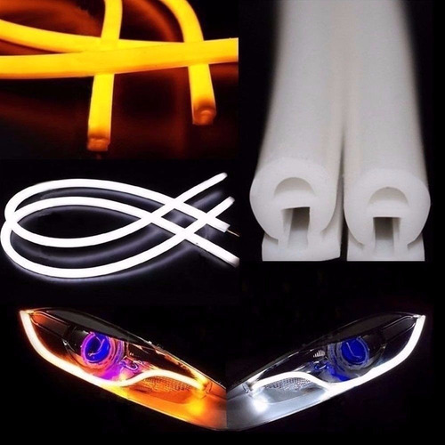 Imagem 8 de 9 de Barra Kit Tubo De Led Flexível Angel Eye Drl Farol Silverado