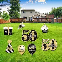 Comprar Juego De 8 Letreros De Patio Para Fiesta De 50 Cumpleaños, N