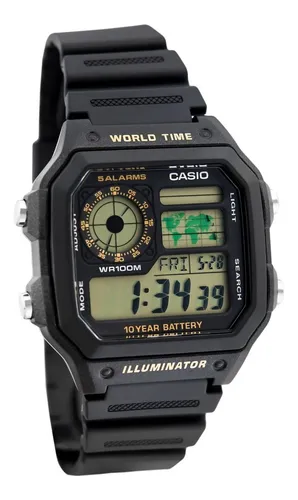 Reloj Hombre Casio Ae 1200wh 1b World Time Joyeria Esponda