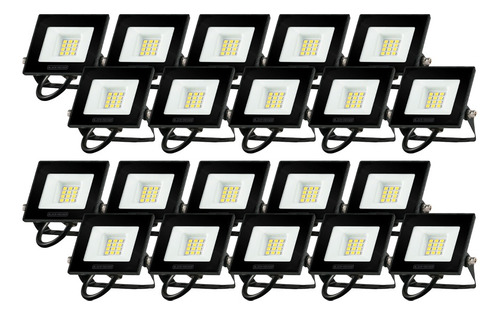 Reflector Led Exterior 10w Canchas Futbol Padel Black+decker Negro Pack X20 Calida