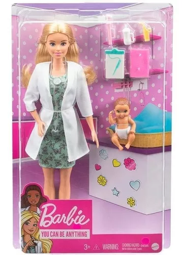 Boneca Barbie Profissões Quero Ser Pediatra Gyj98 - Mattel