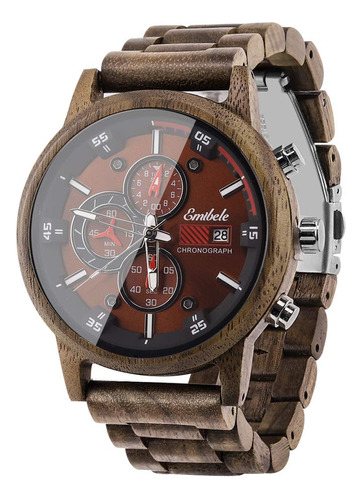 Reloj De Madera Emibele Para Hombres, Reloj De Mueca De Cuar