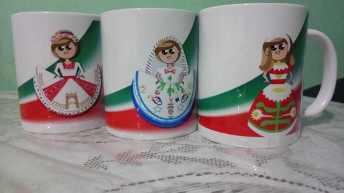 Tazas Recuerdo México.con El Traje Típico De Cada. Edo D Rep