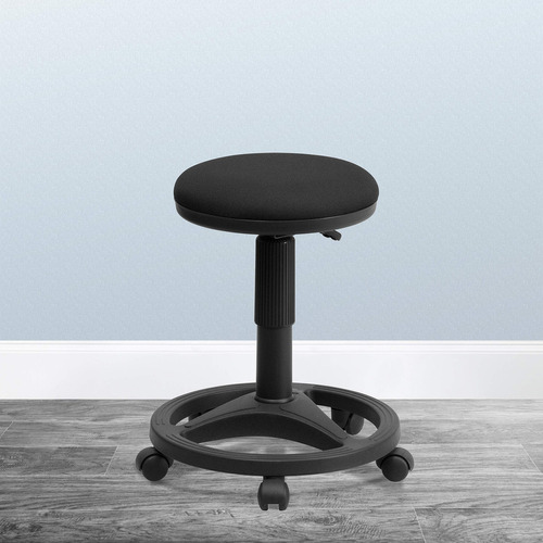 Flash Furniture Taburete Ergonómico Frakes Negro Con Anill