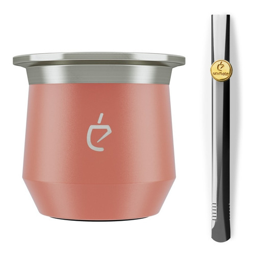 Imagen 2 de 8 de Un Mate Acero + Bombilla Acero Inoxidable + Yerbera Un Mate