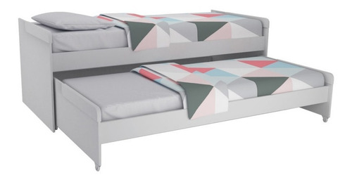 Imagen 3 de 5 de Cama Nido Doble Con Carro Cama 1 Plaza (80 Cm) De Melamina Reforzada - 900